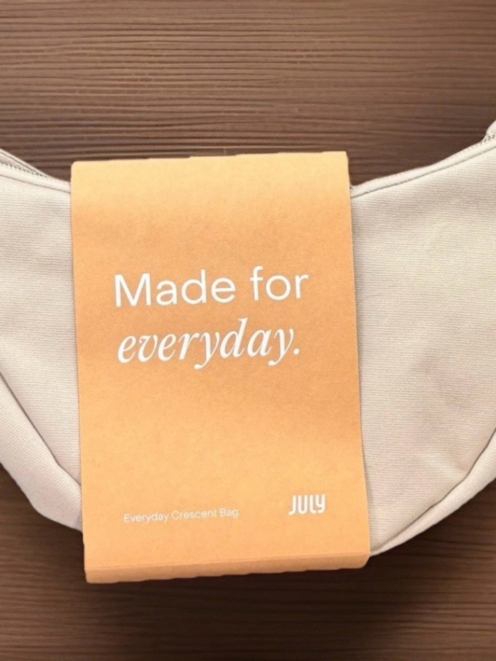 July Everyday Crescent Bag in Light Beige